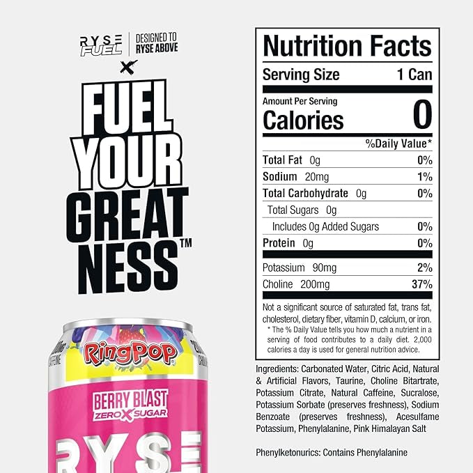 Ryse FUEL Energy Drink - Ring Pop Berry Blast