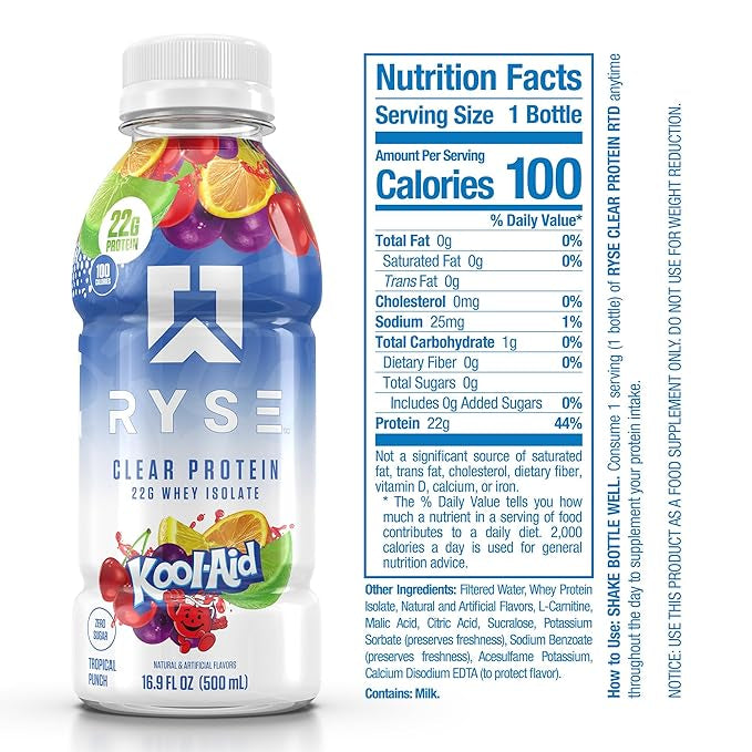 Ryse Clear Protein RTD- Kool Aid