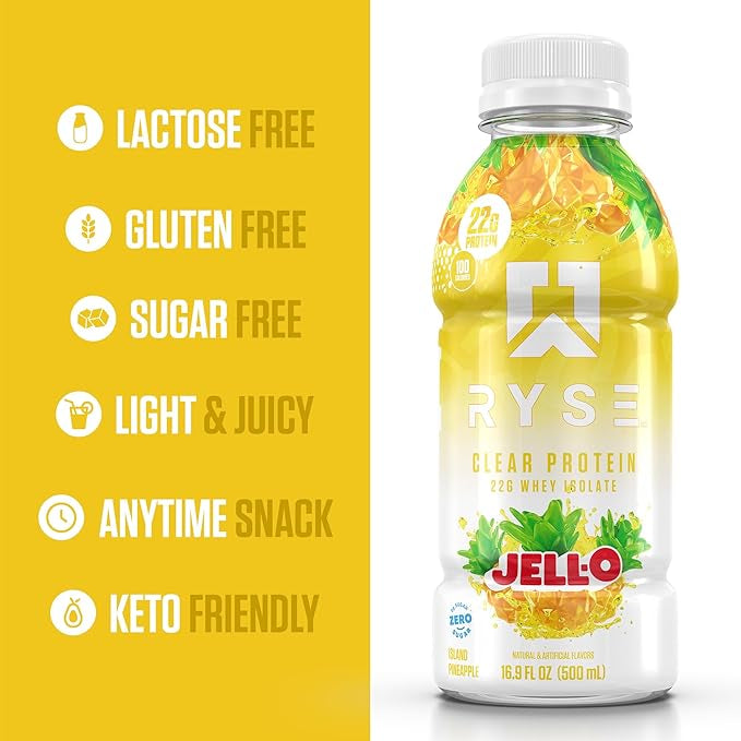 Ryse Clear Protein RTD- Jell-O Island Pineapple