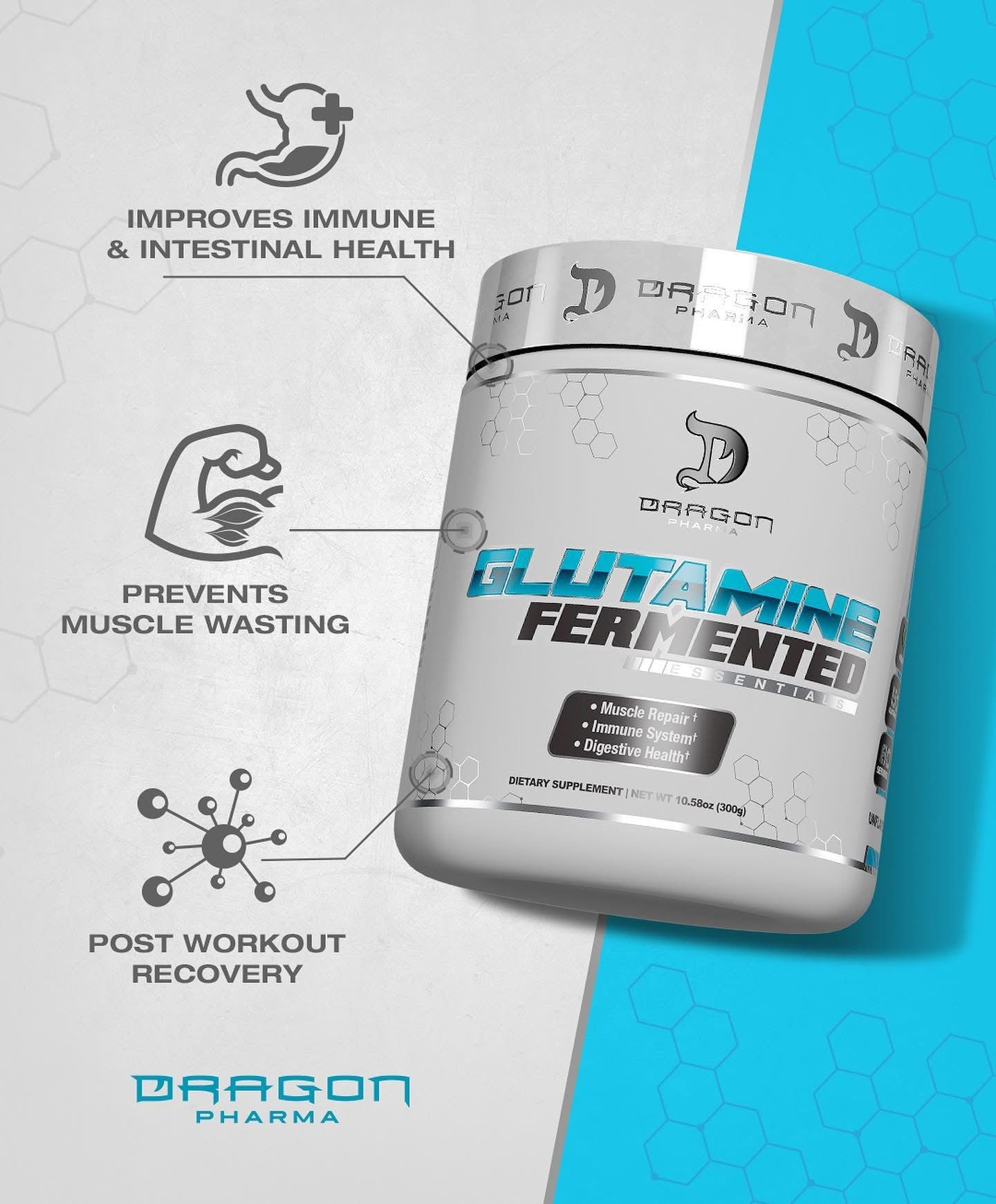 Dragon Pharma Glutamine Fermented - Unflavored