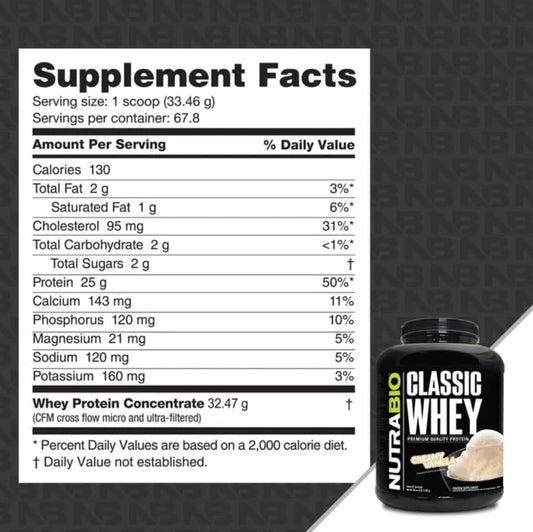 PROMO Nutrabio Classic Whey - Creamy Vanilla (Incluye Shaker de Regalía)