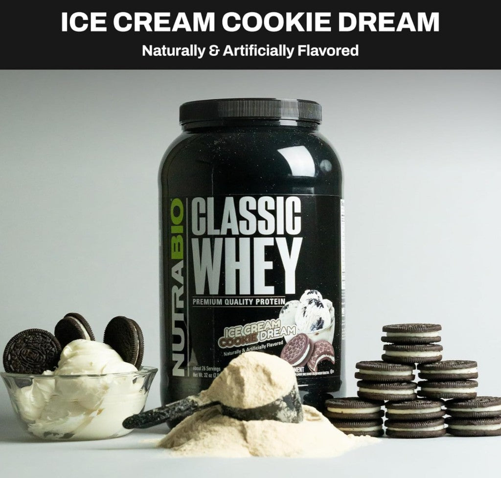 PROMO Nutrabio Classic Whey - Ice Cream Cookie Dream (Incluye Shaker de Regalía)