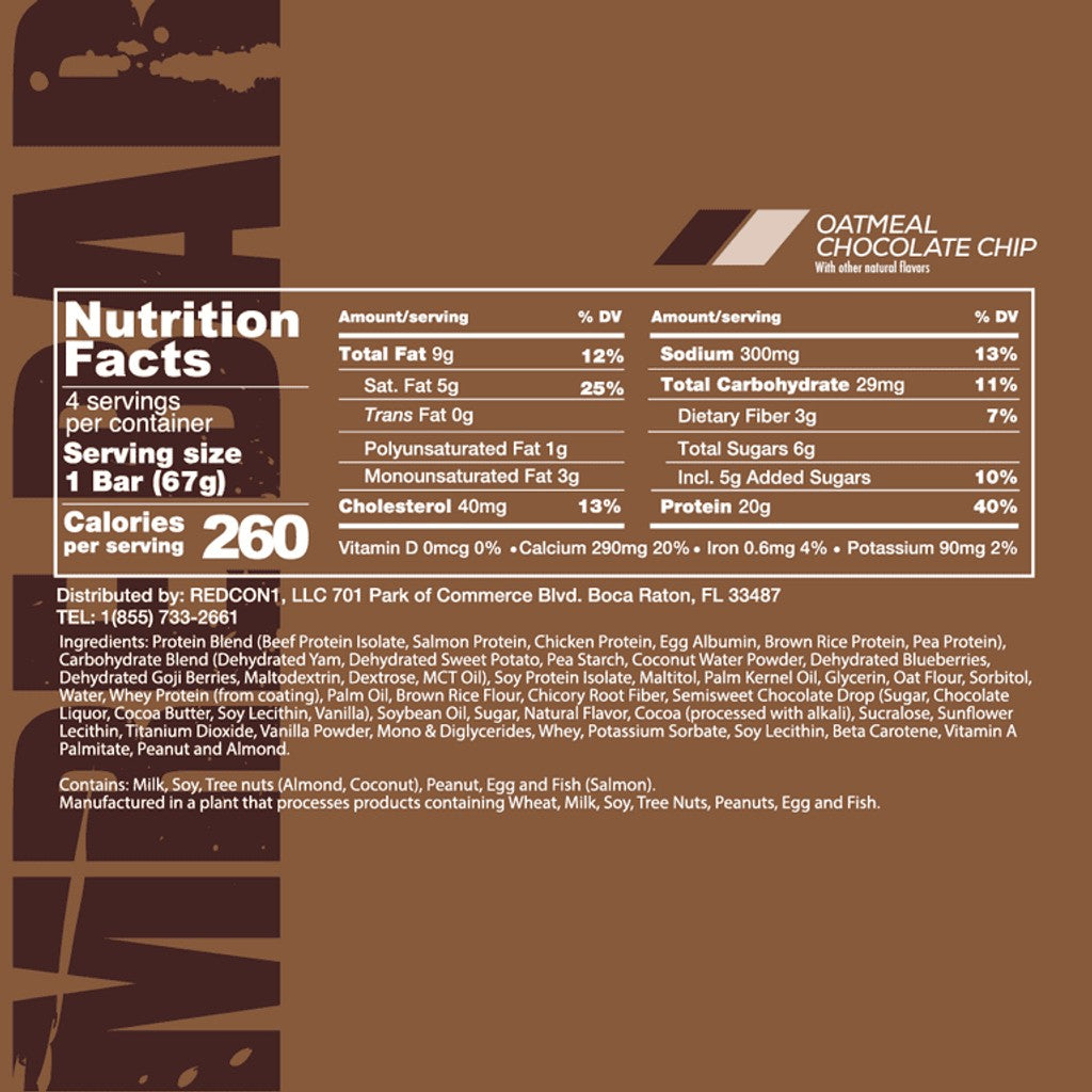 Redcon1 MRE BAR - Oatmeal Chocolate Chip