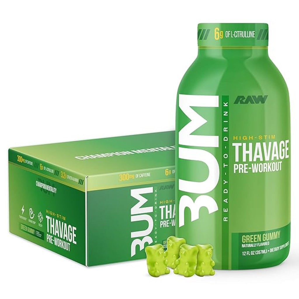 Raw BUM Thavage RTD Pre-workout - Green Gummy