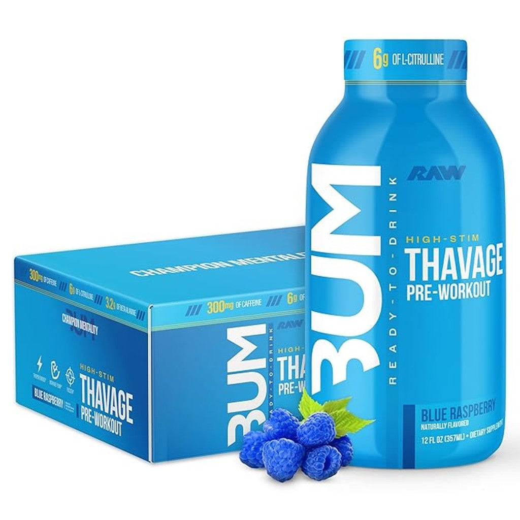 Raw BUM Thavage RTD Pre-workout - Blue Raspberry