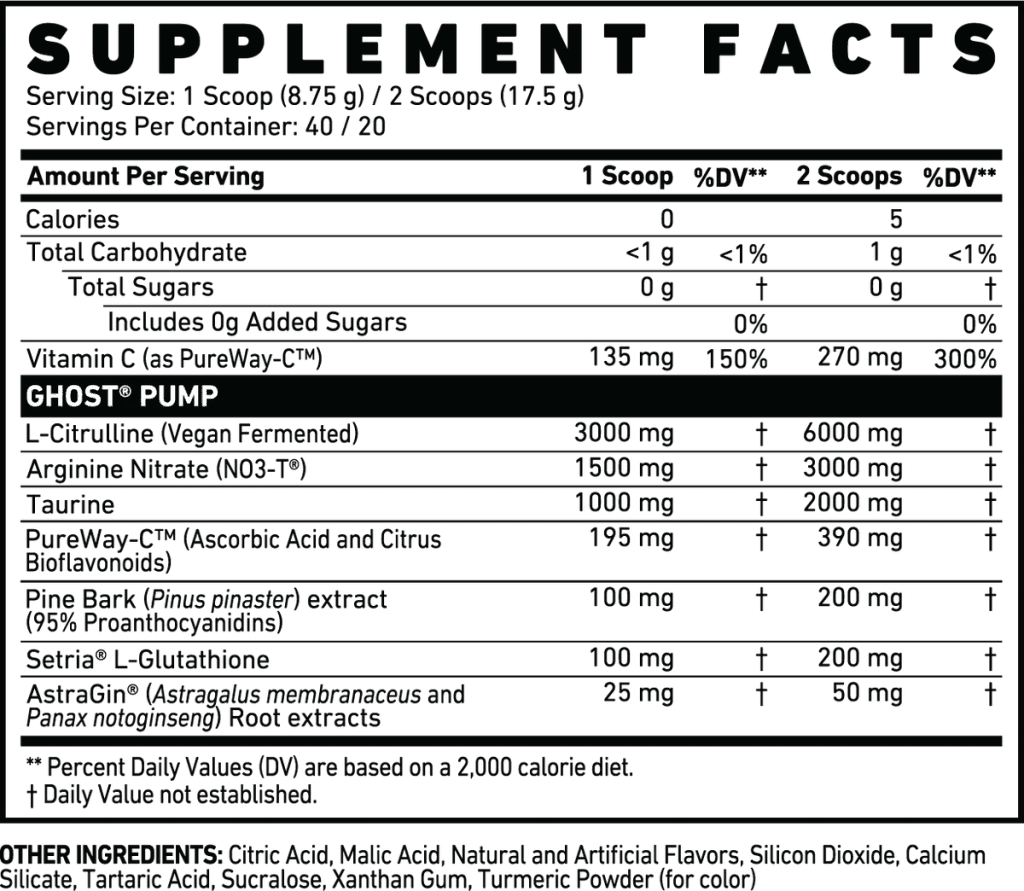 GHOST – PUMP (Pre-Workout sin Estimulantes)