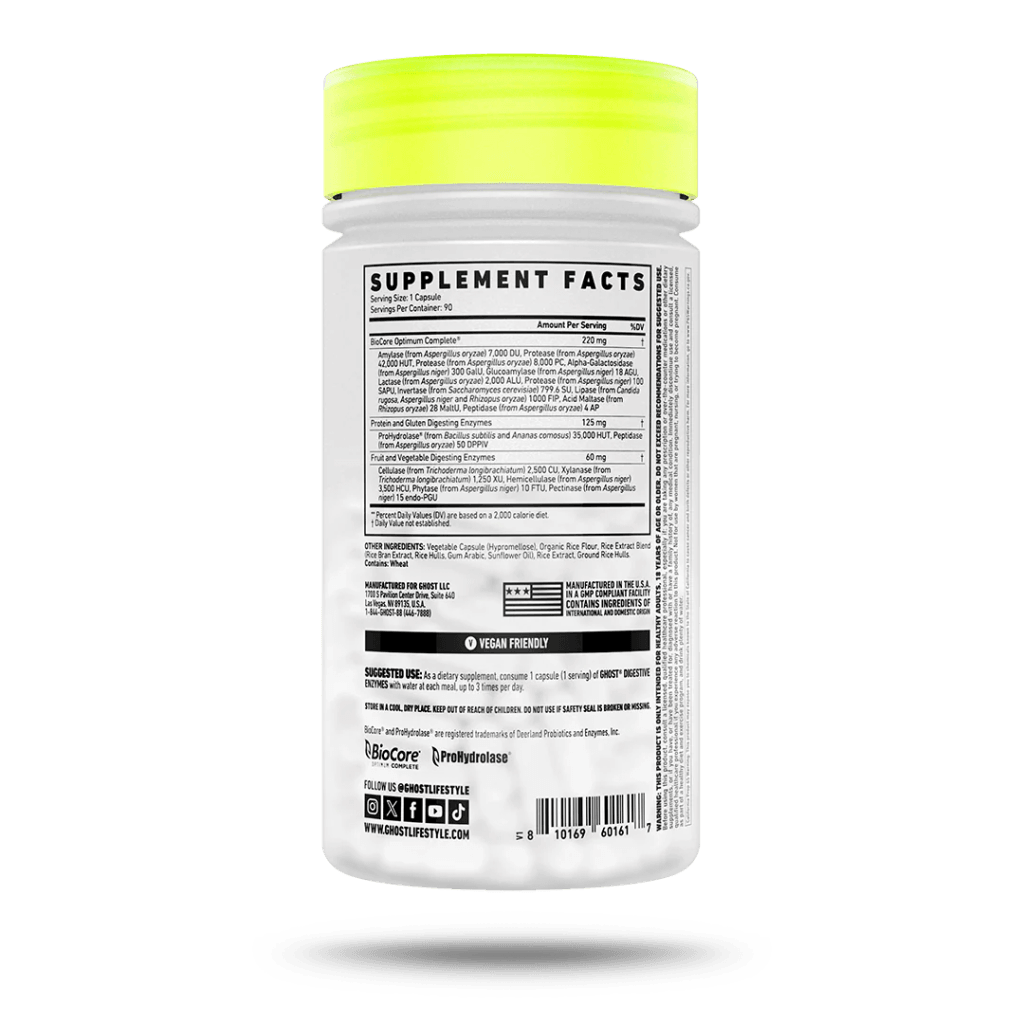 GHOST – Digestive Enzymes – Cápsulas veganas