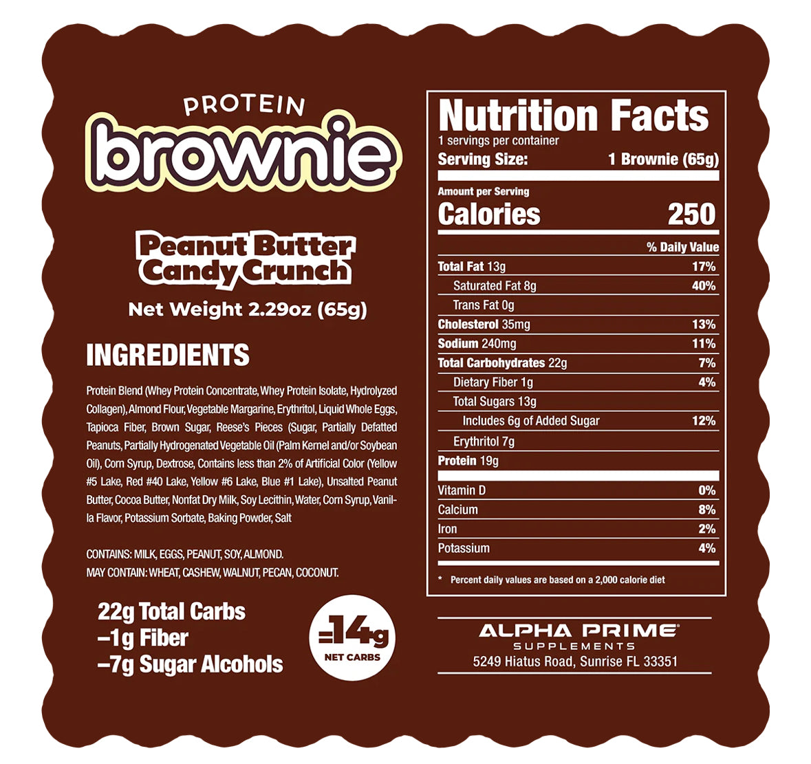 Prime Bites Protein Brownie - Peanut Butter Candy Crunch