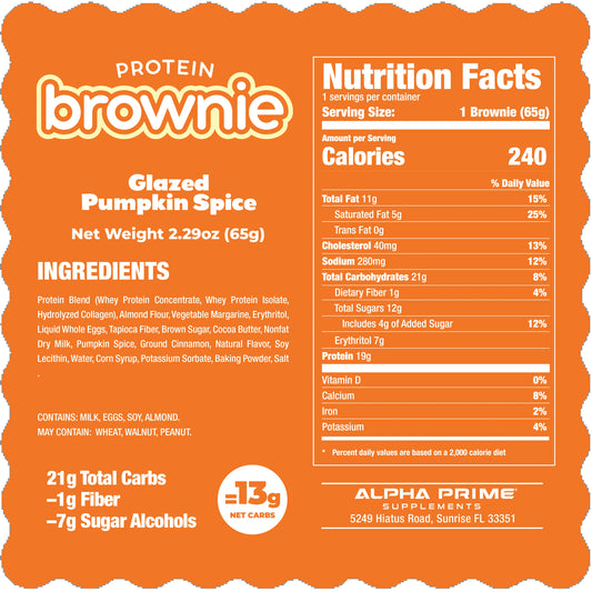 Prime Bites Protein Brownie - Glazed Pumpkin Spice
