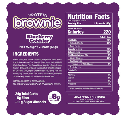 Prime Bites Protein Brownie - Blueberry Cobbler