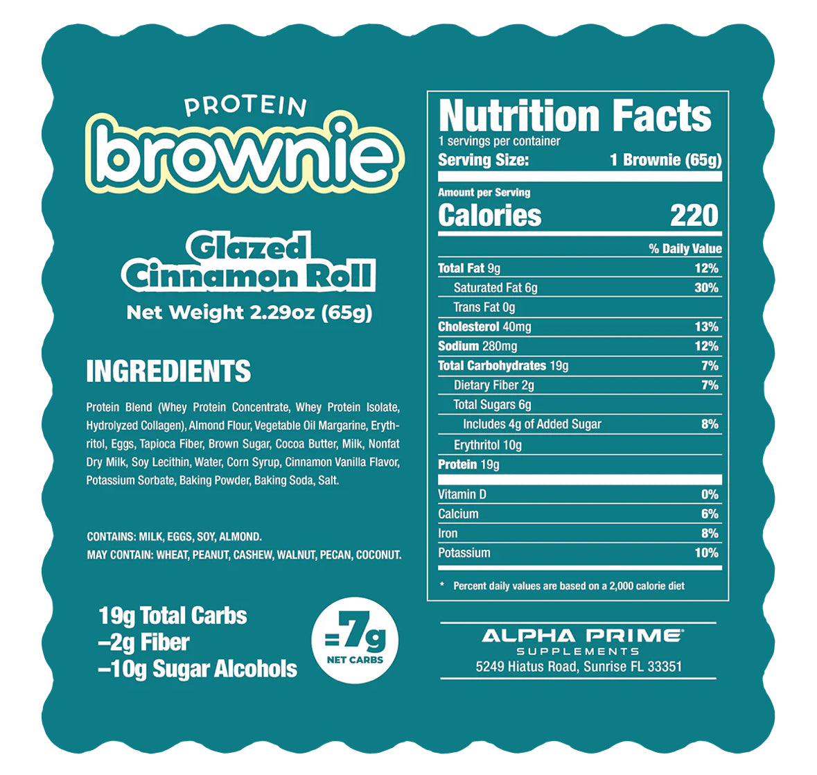 Prime Bites Protein Brownie - Glazed Cinnamon Roll
