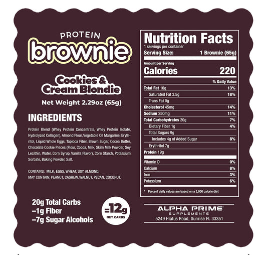 Prime Bites Protein Brownie - Cookies & Cream Blondie