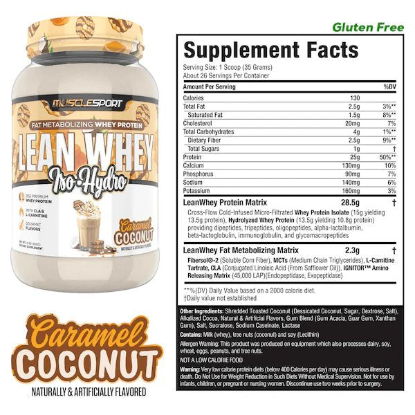 Lean Whey Iso Hydro Protein - Caramel Coconut