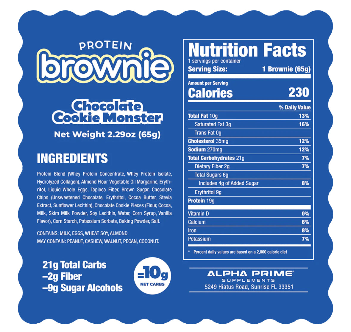 Prime Bites Protein Brownie - Chocolate Cookie Monster