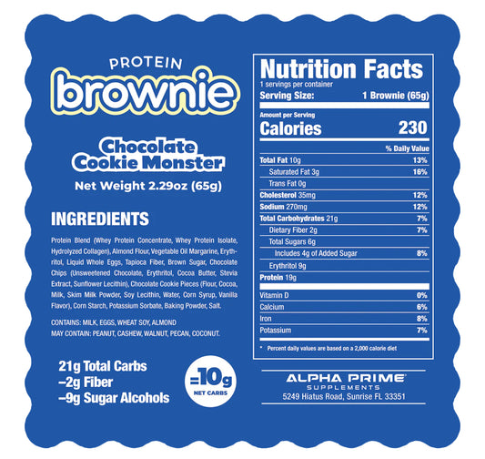 Prime Bites Protein Brownie - Chocolate Cookie Monster