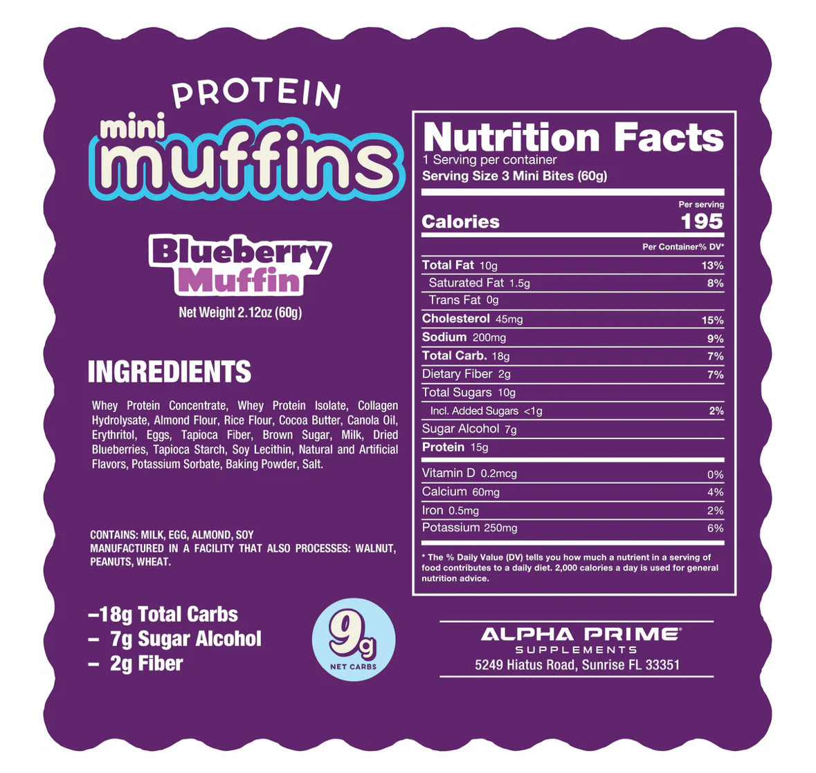Prime Bites Mini Protein Muffin - Blueberry