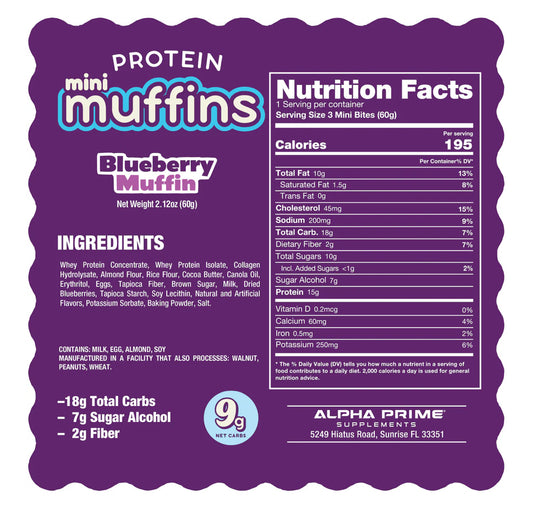 Prime Bites Mini Protein Muffin - Blueberry