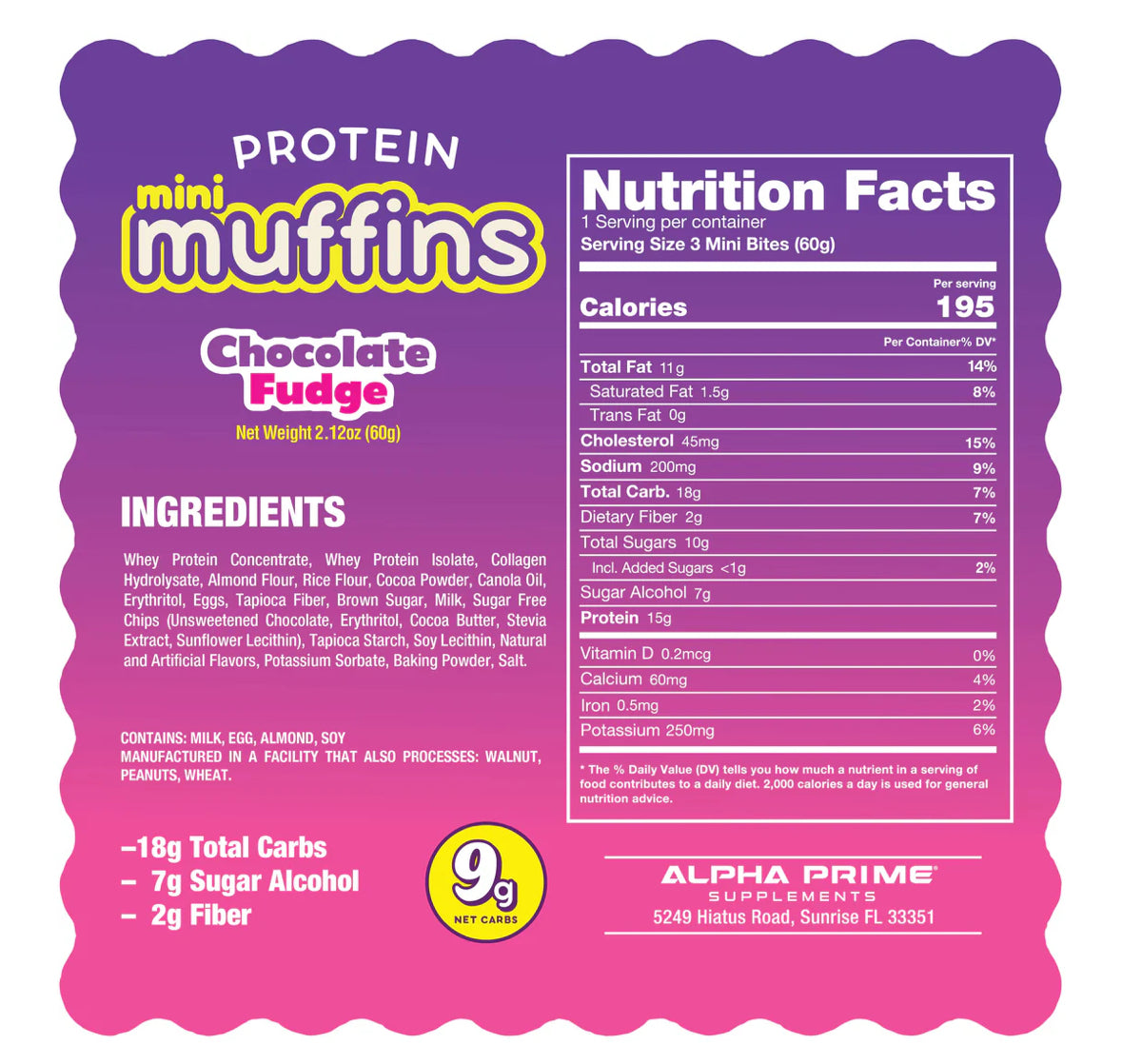 Prime Bites Mini Protein Muffin - Chocolate Fudge