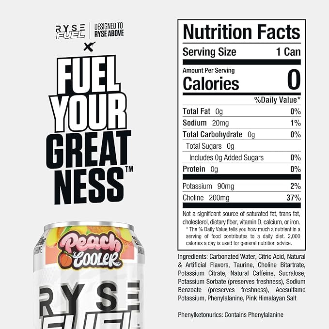 Ryse FUEL Energy Drink - Peach Cooler