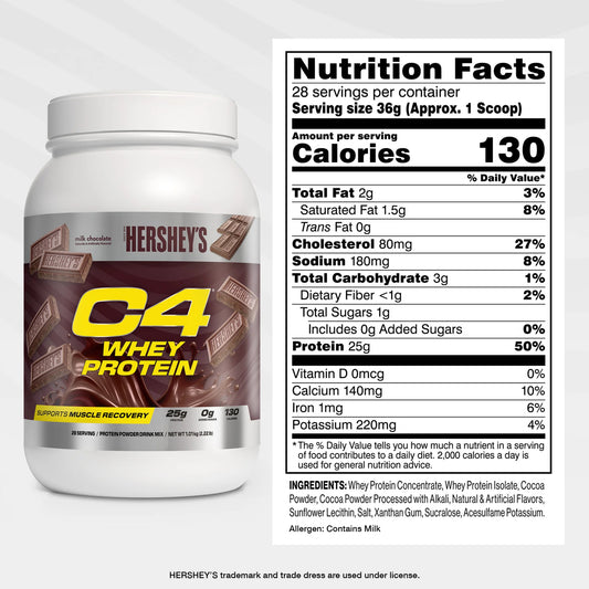C4 Whey Protein Powder - HERSHEY'S Milk Chocolate
